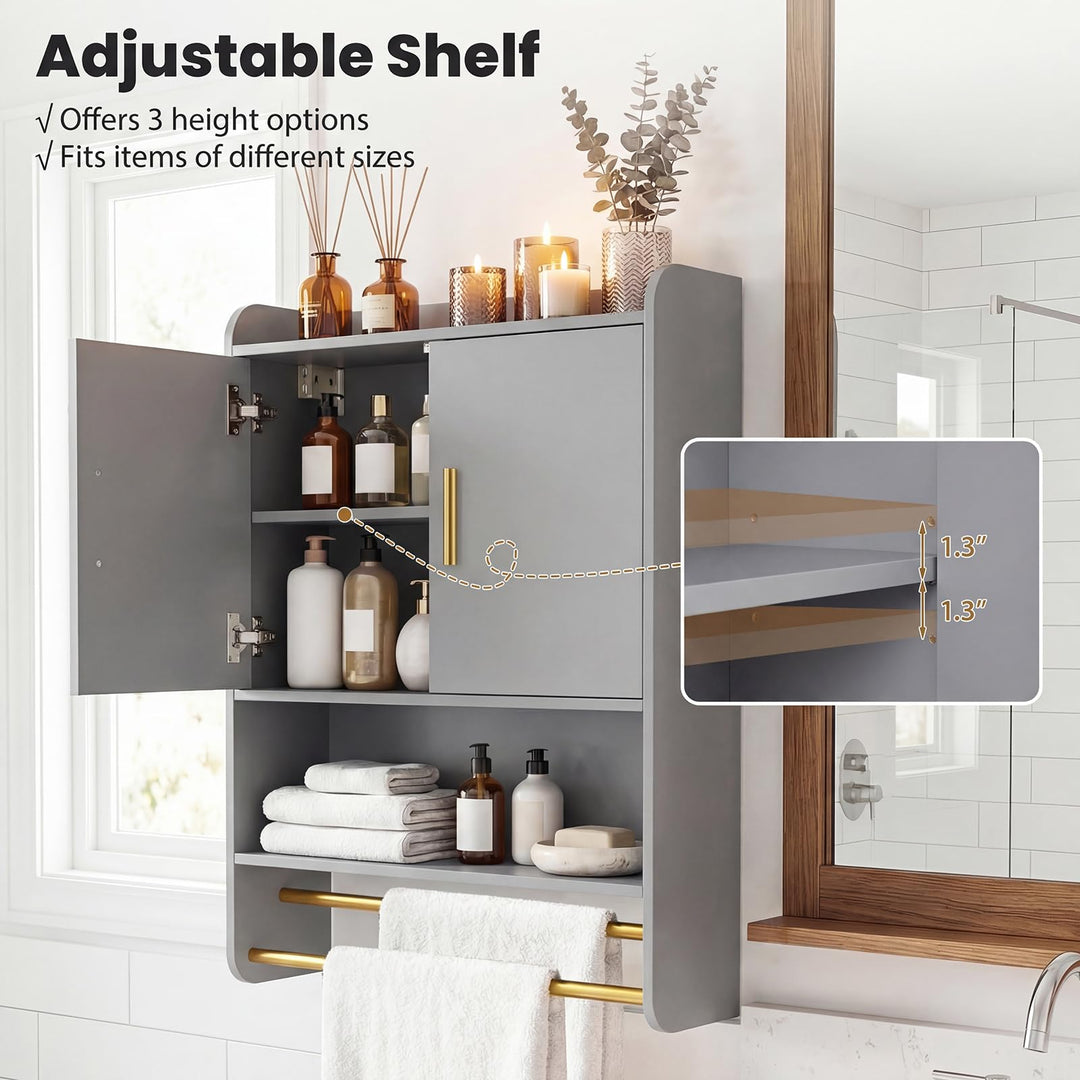 Giantex Bathroom Wall Mounted Medicine Cabinet w/Towel Bars &amp; Toilet Paper Holder