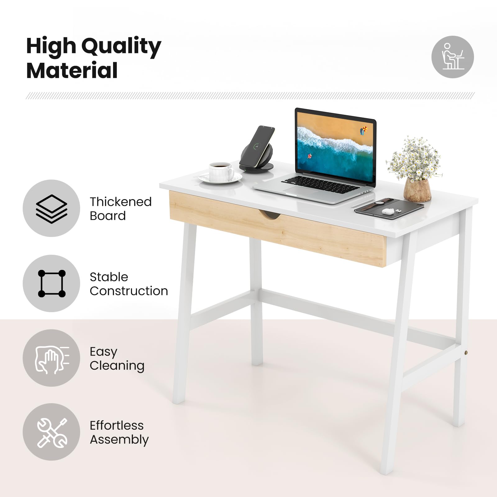 Giantex Modern Writing Desk with Drawer
