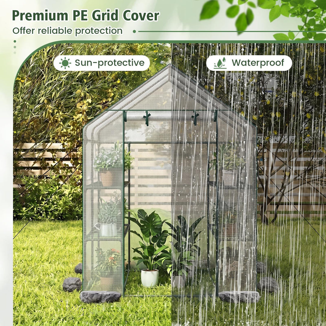 Giantex 57”L x 57”W x 77”H Walk-in Greenhouse for Outdoors