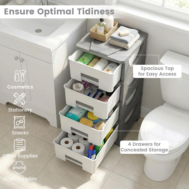 Giantex 2 Pack 4-Drawer Storage Organizer for Bathroom Living Room