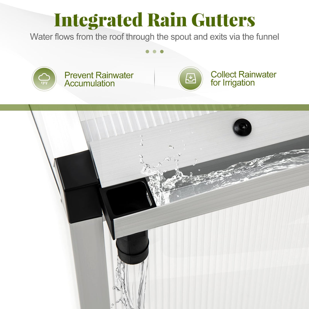 Giantex Outdoor Large Walk-in Green House w/ Rain Gutter