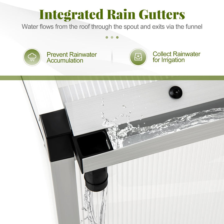 Giantex Outdoor Large Walk-in Green House w/ Rain Gutter