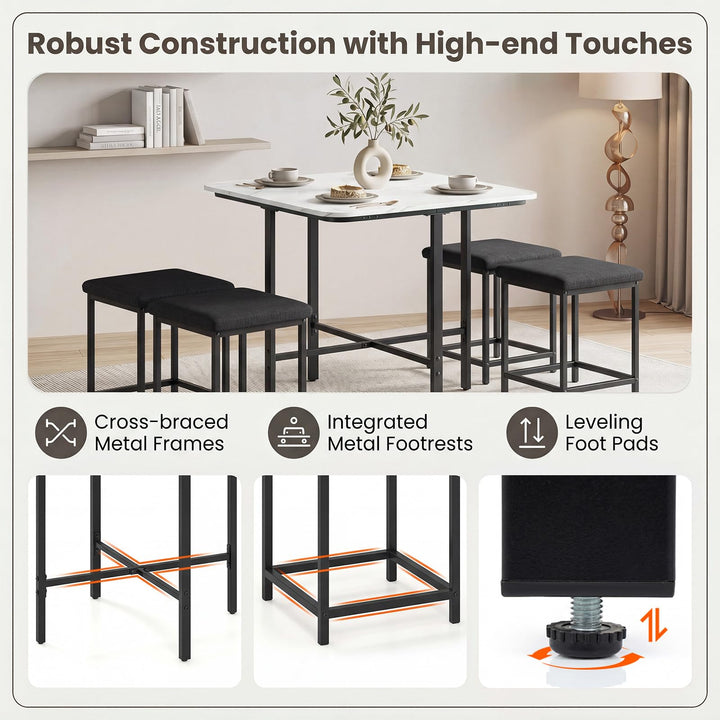 Giantex Space-Saving Kitchen Table and Chairs Set for 4