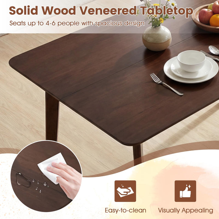 Giantex Dining Table for 4-6 People 47" Rectangular Wooden Kitchen Table
