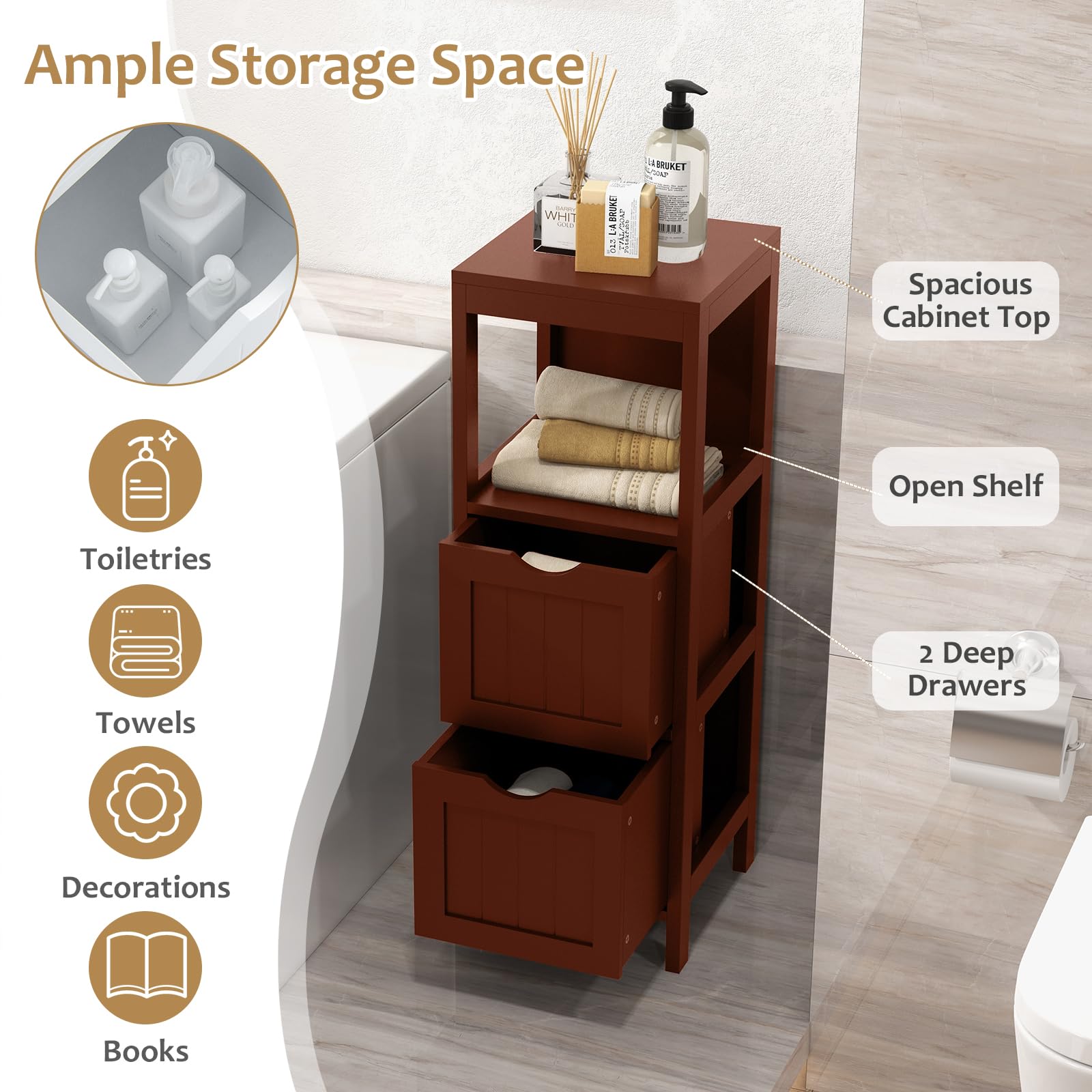 Giantex Bathroom Organizers and Storage Cabinet - Storage Organizer Rack Stand