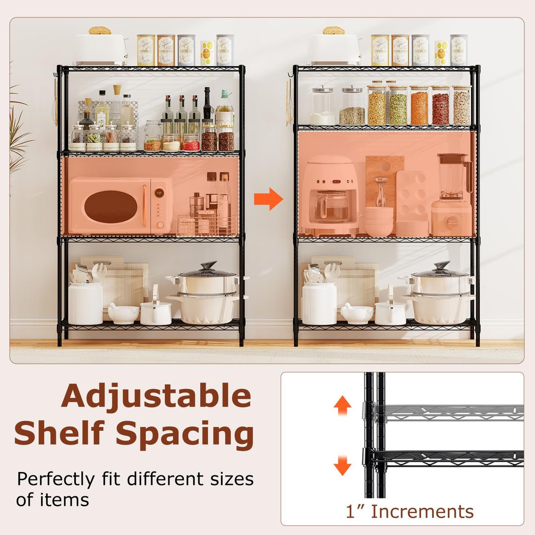 Giantex 4-Tier/5-Tier Metal Storage Shelving Unit with V-Shaped Wire Rack