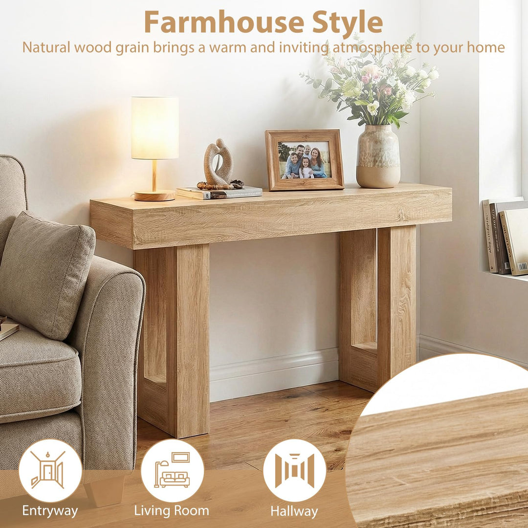 Giantex 63" Farmhouse Wooden Narrow Entryway Console Table