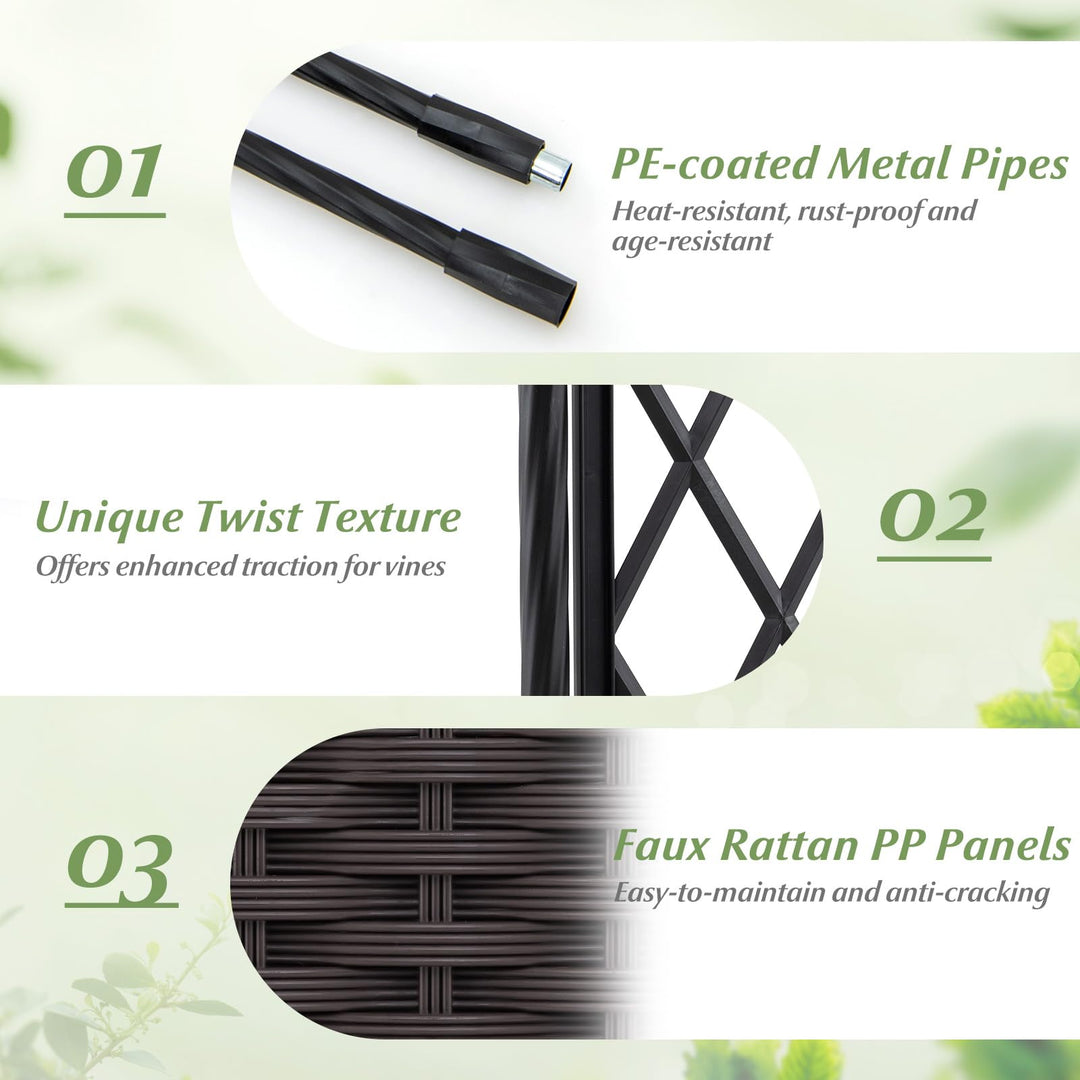 Giantex Planter Boxes with Arch Trellis for Climbing Vines Vegetables Flowers
