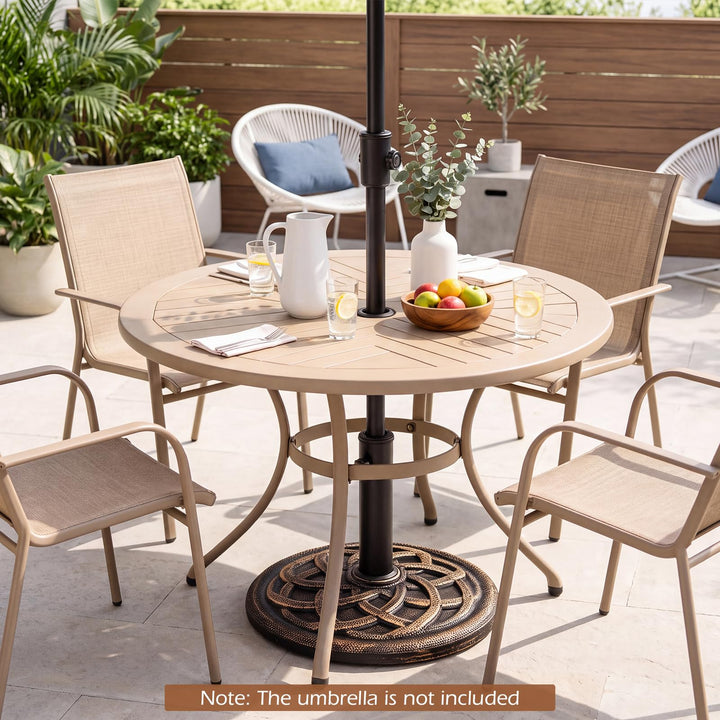 GIANTEX Patio Umbrella Base with Metal Holder Fits 1.5"-1.9" Pole