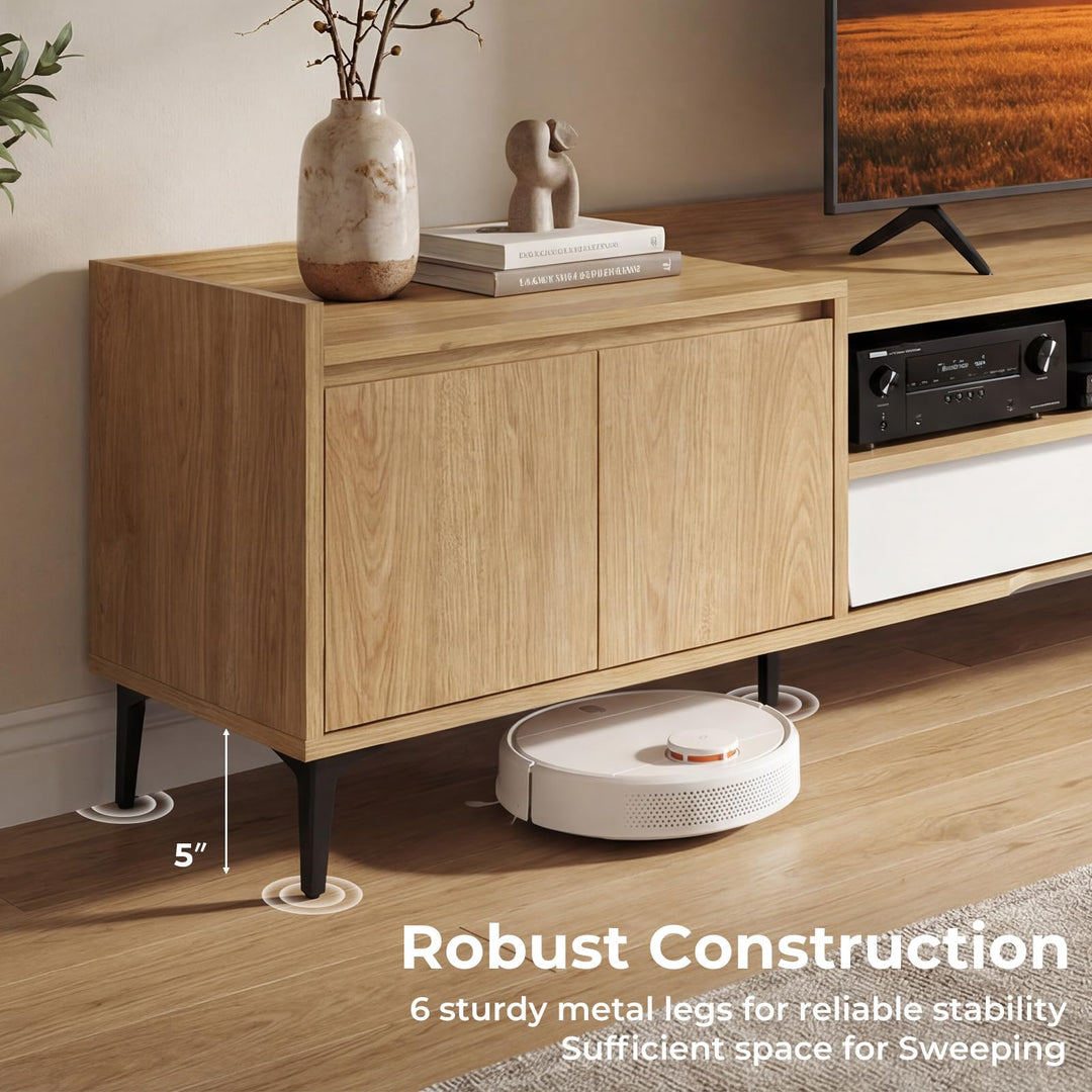 Giantex Modern TV Stand for 80" Television with Open Shelf
