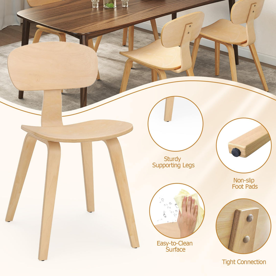 Giantex Modern Dining Chair Set of 2/4 with Wide Seat