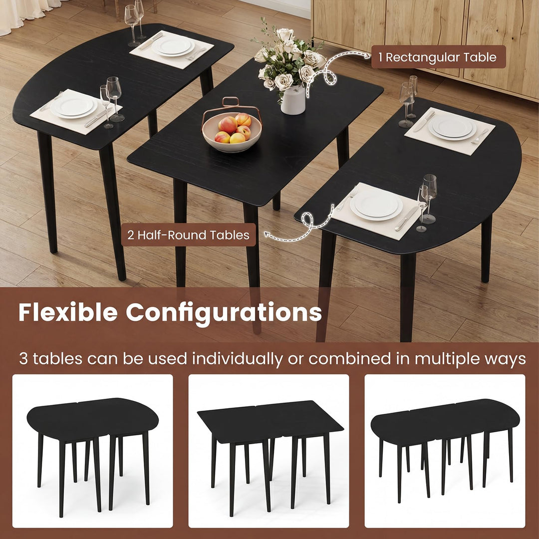 Giantex Dining Table Set with 2 Rectangular Dinner Tables for 4-6