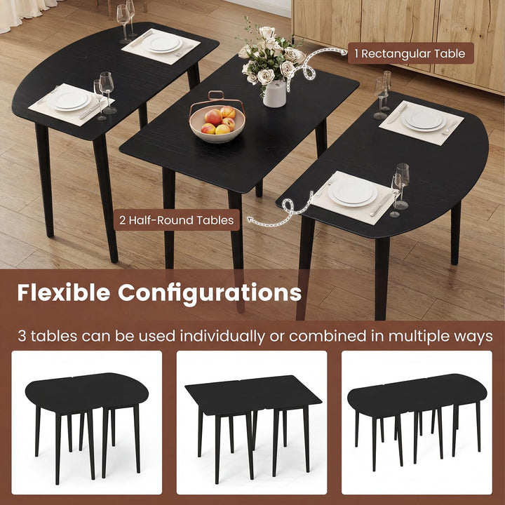 Giantex Dining Table Set with 2 Rectangular Dinner Tables for 4-6