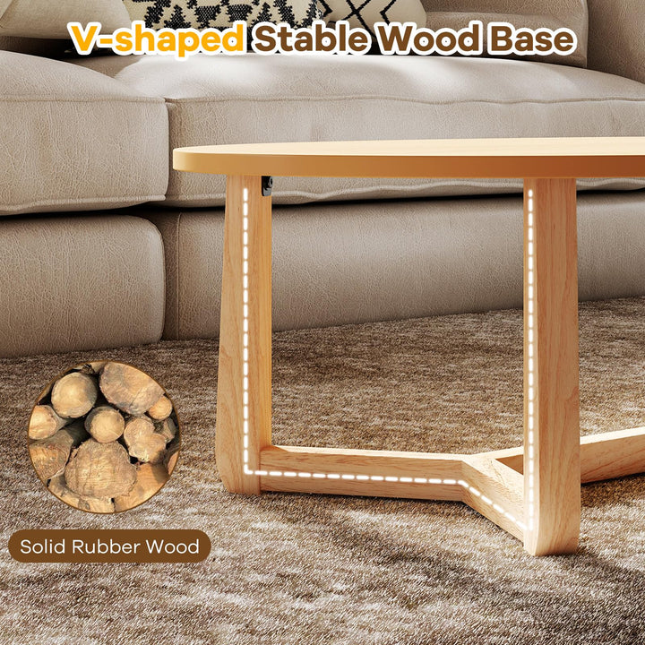 Giantex Oval Coffee Table and End Tables Set of 3