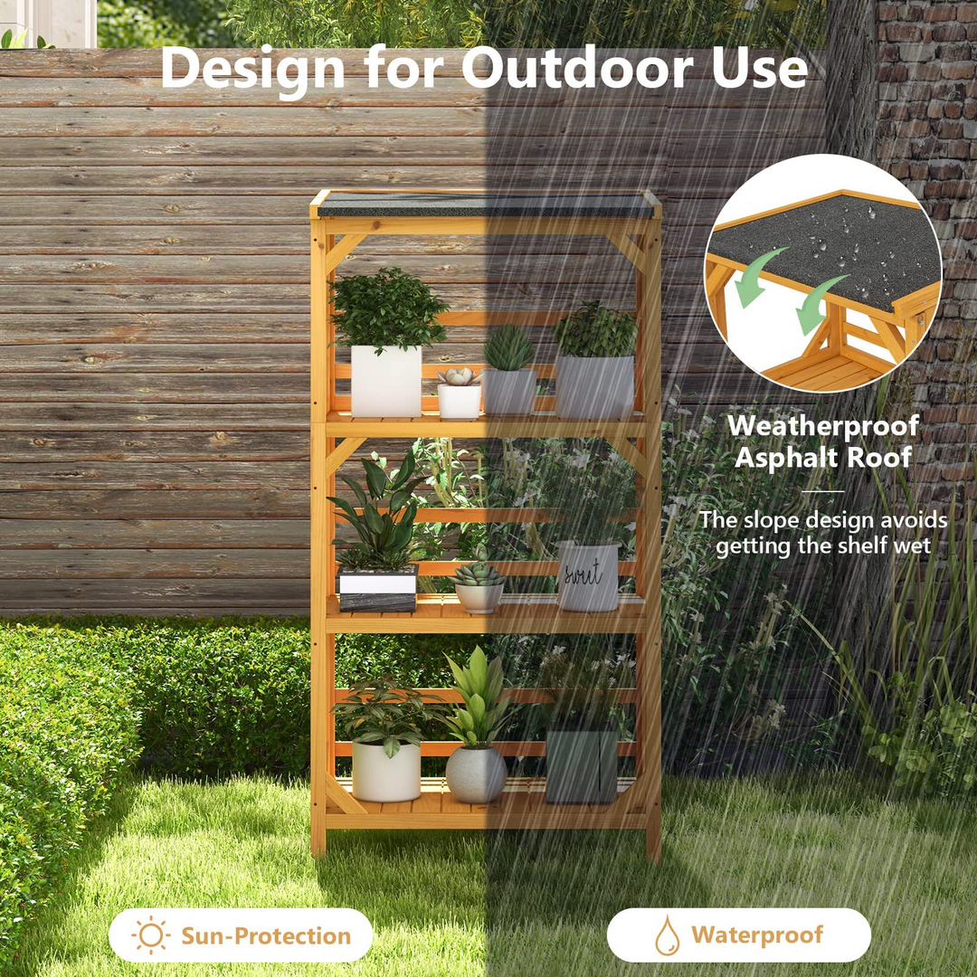 outdoor plant rack Giantex Plant Stand with Roof