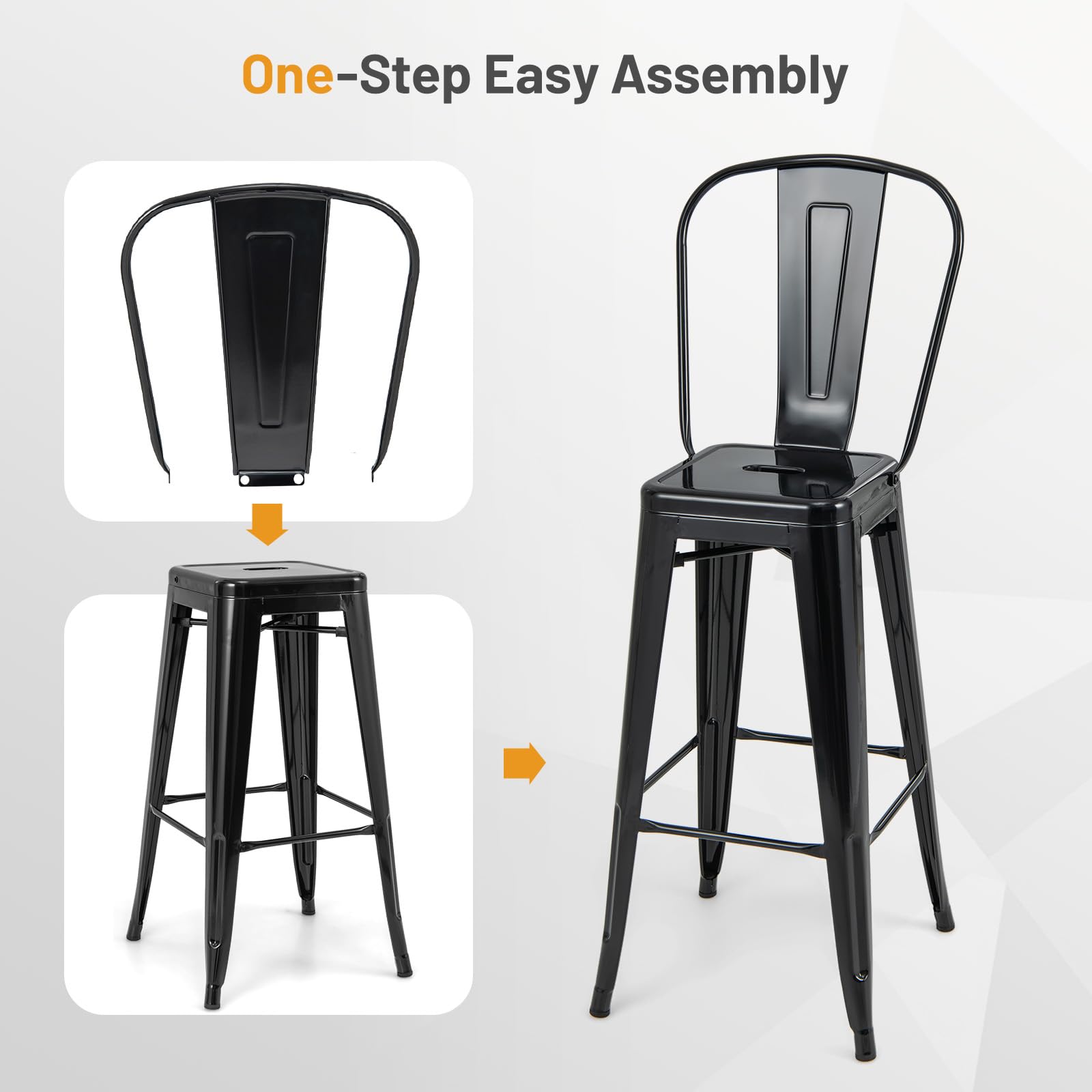 Giantex Metal Bar Stools Set of 4