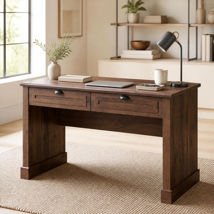 GIANTEX 48" Mid Century Modern Computer Desk with 2 Drawers