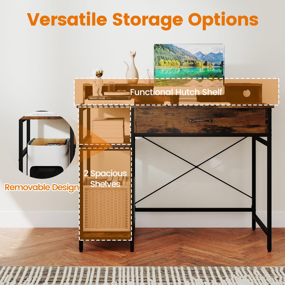 Giantex Computer Desk with Monitor Shelf