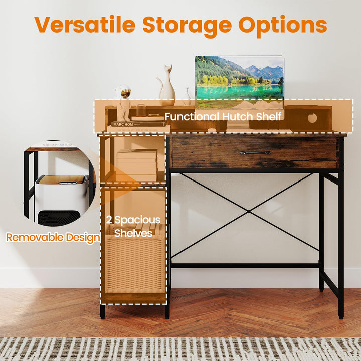 Giantex Computer Desk with Monitor Shelf