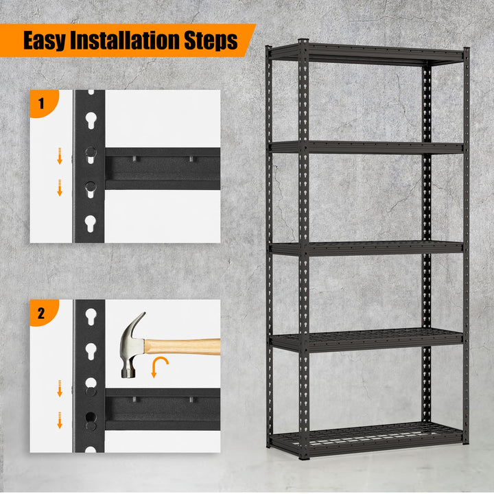 Giantex 5-Tier Storage Shelves, 35.5" x 15.5" x 72" Utility Rack Shelf