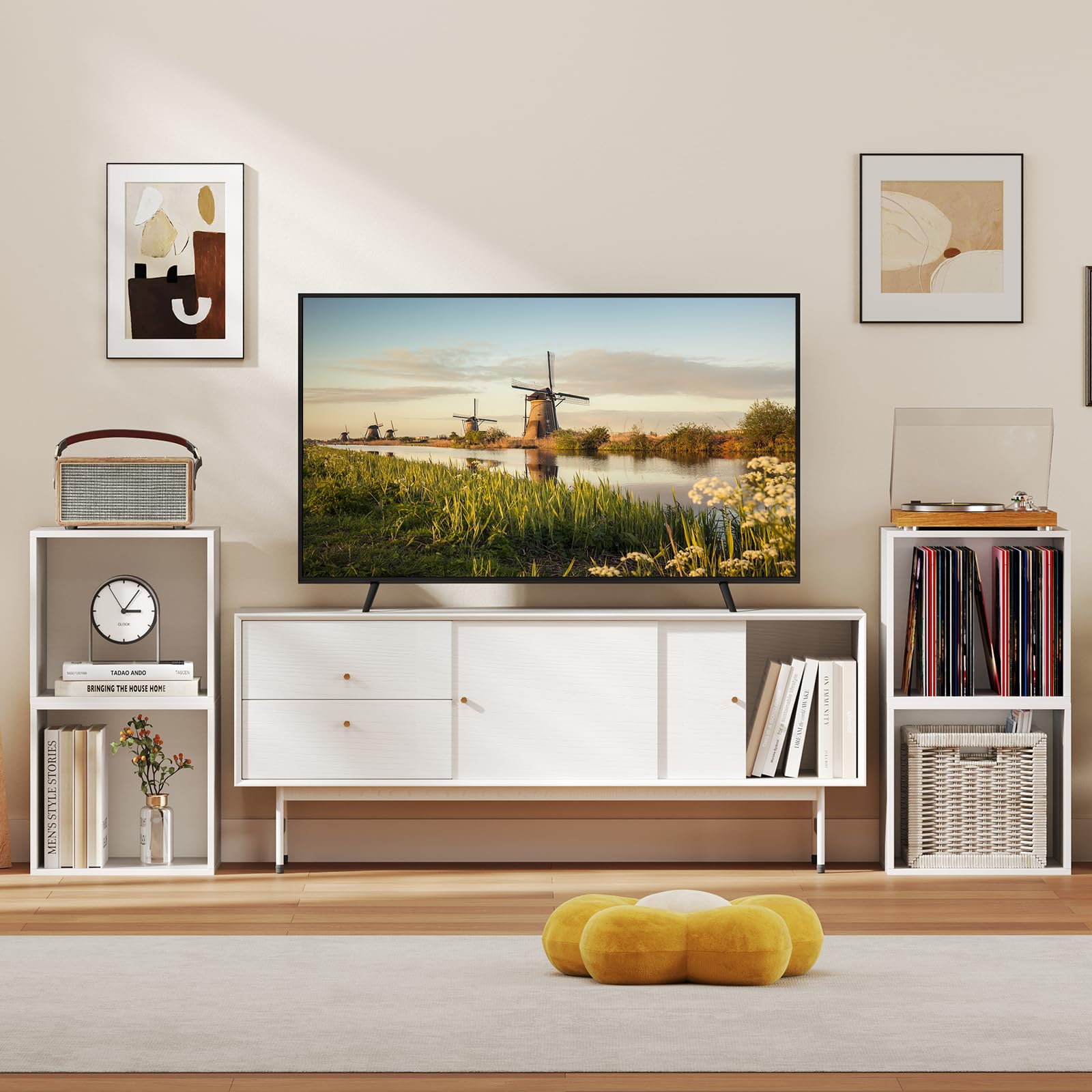 Giantex White Cubby Bookcase