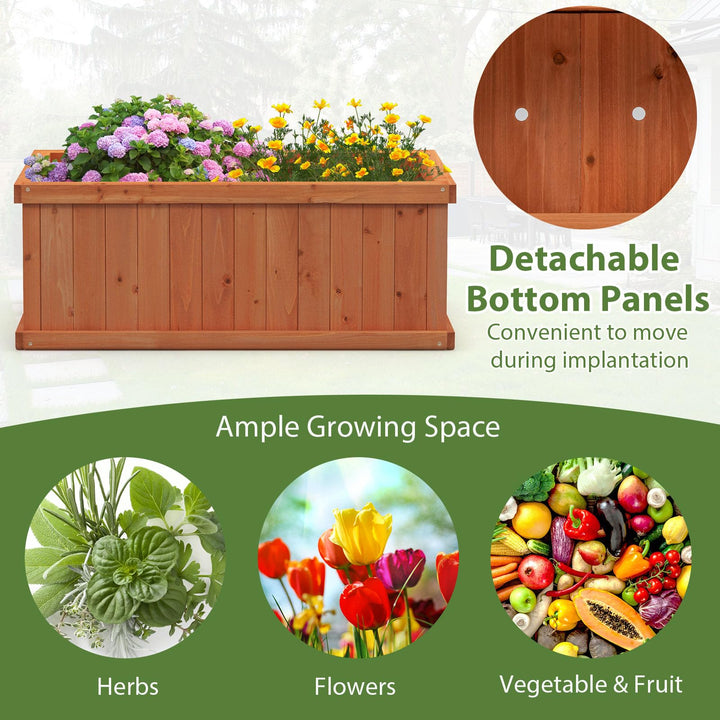 Giantex Raised Garden Bed, 31”x14”x12” Wooden Planter Box with 4 Drainage Holes