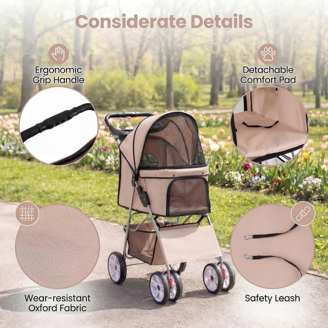 Giantex Foldable Pet Stroller for Small Dogs &amp; Cats
