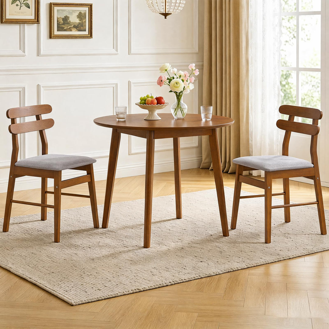GIANTEX Upholstered Wooden Dining Chairs Set of 2/4 with Padded Seat