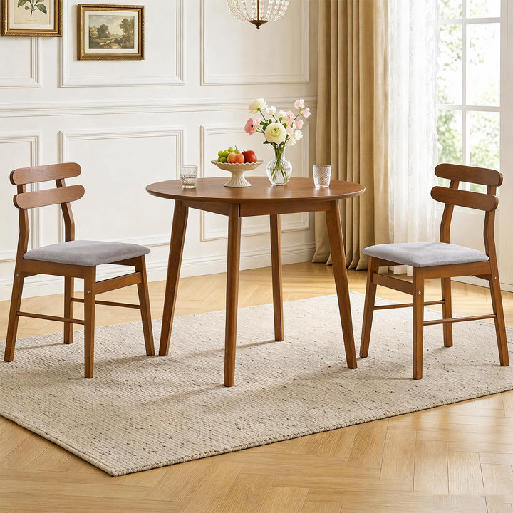 GIANTEX Upholstered Wooden Dining Chairs Set of 2/4 with Padded Seat