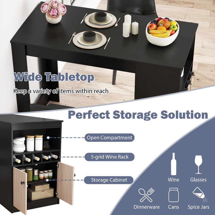 Giantex Counter Height Bar Table with Storage Cabinet