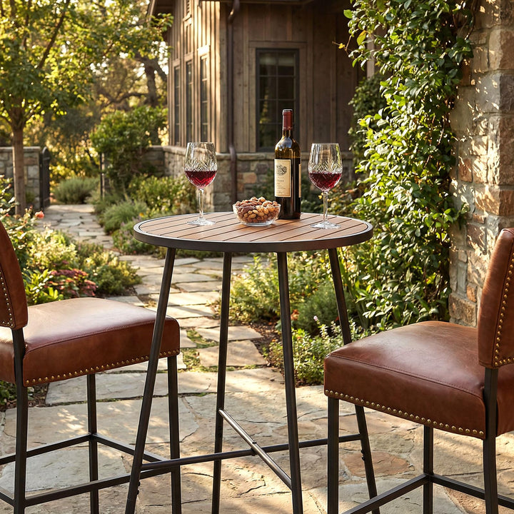 Giantex 41-inches Patio Bar Table Acacia Wood Pub Table