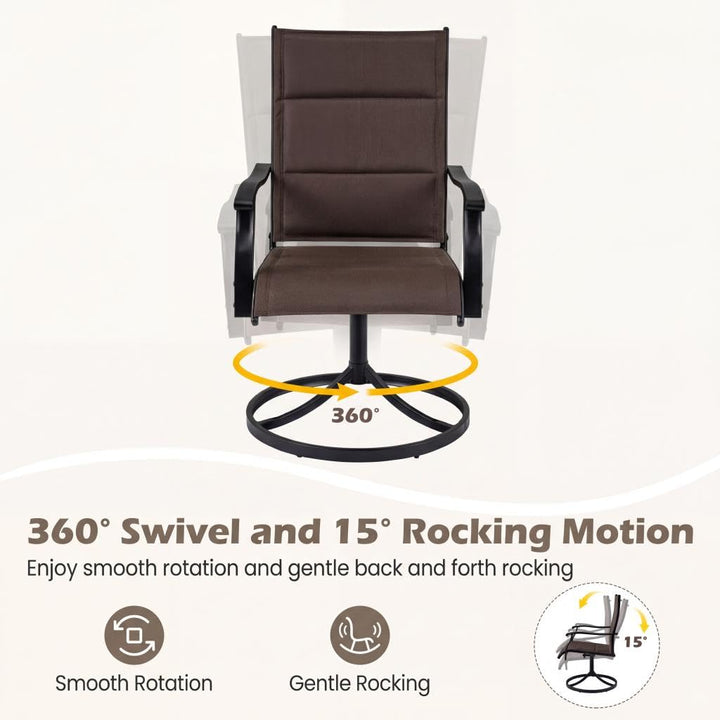 Giantex Outdoor Dining Chairs w/Padded Seat &amp; High Back