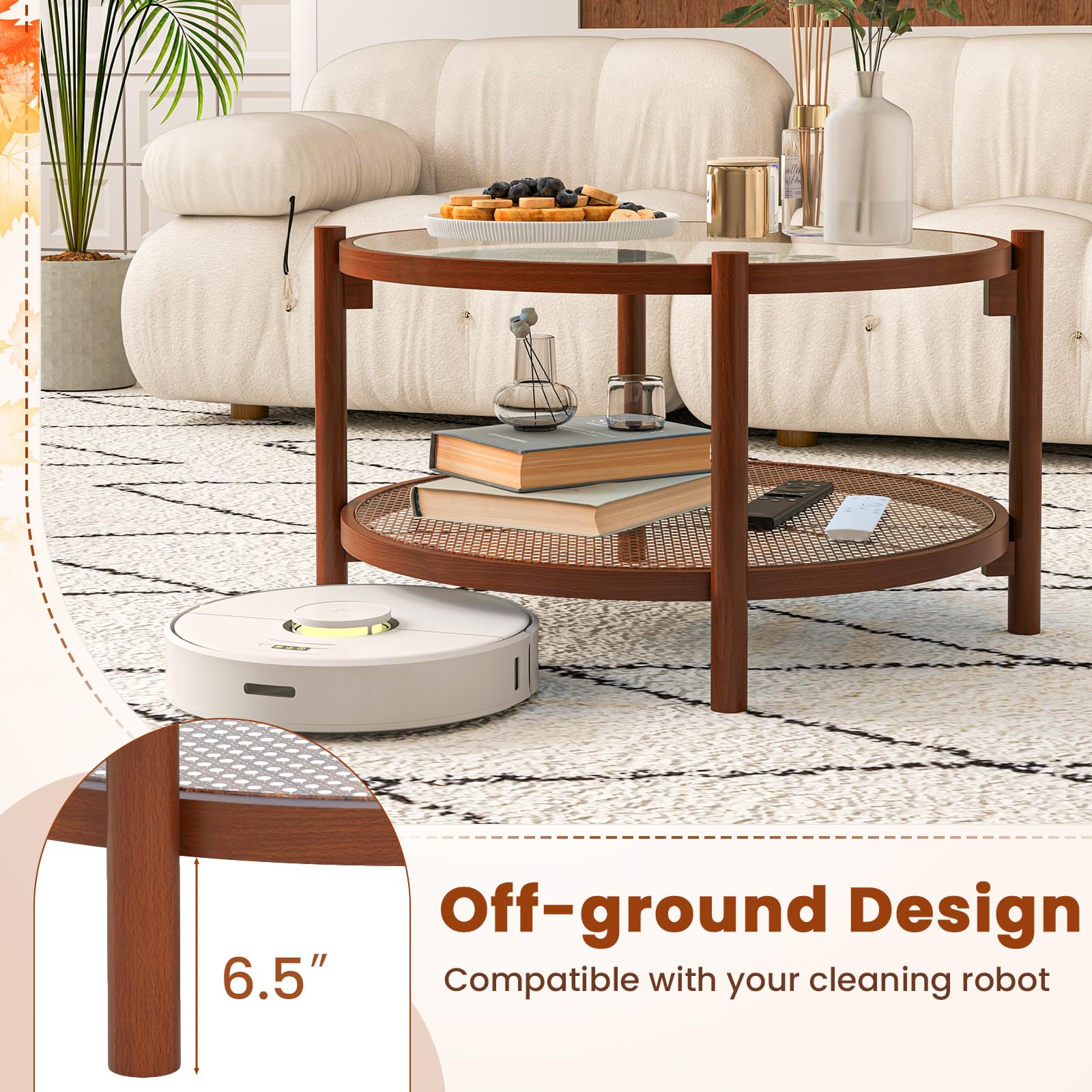 Giantex Rattan Coffee Table