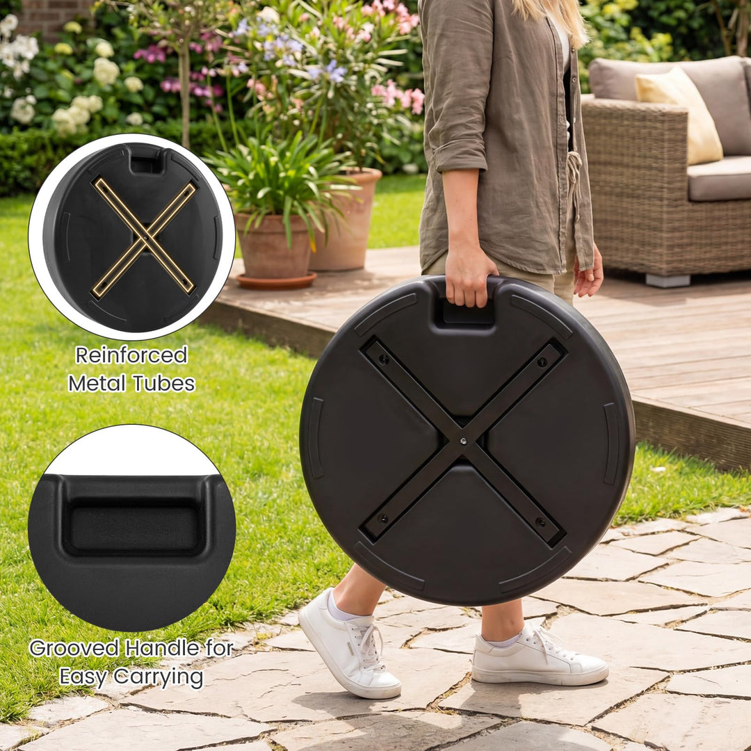 Giantex Fillable Patio Umbrella Base | 110 lbs Heavy Duty Umbrella Stand with 2 Adapters