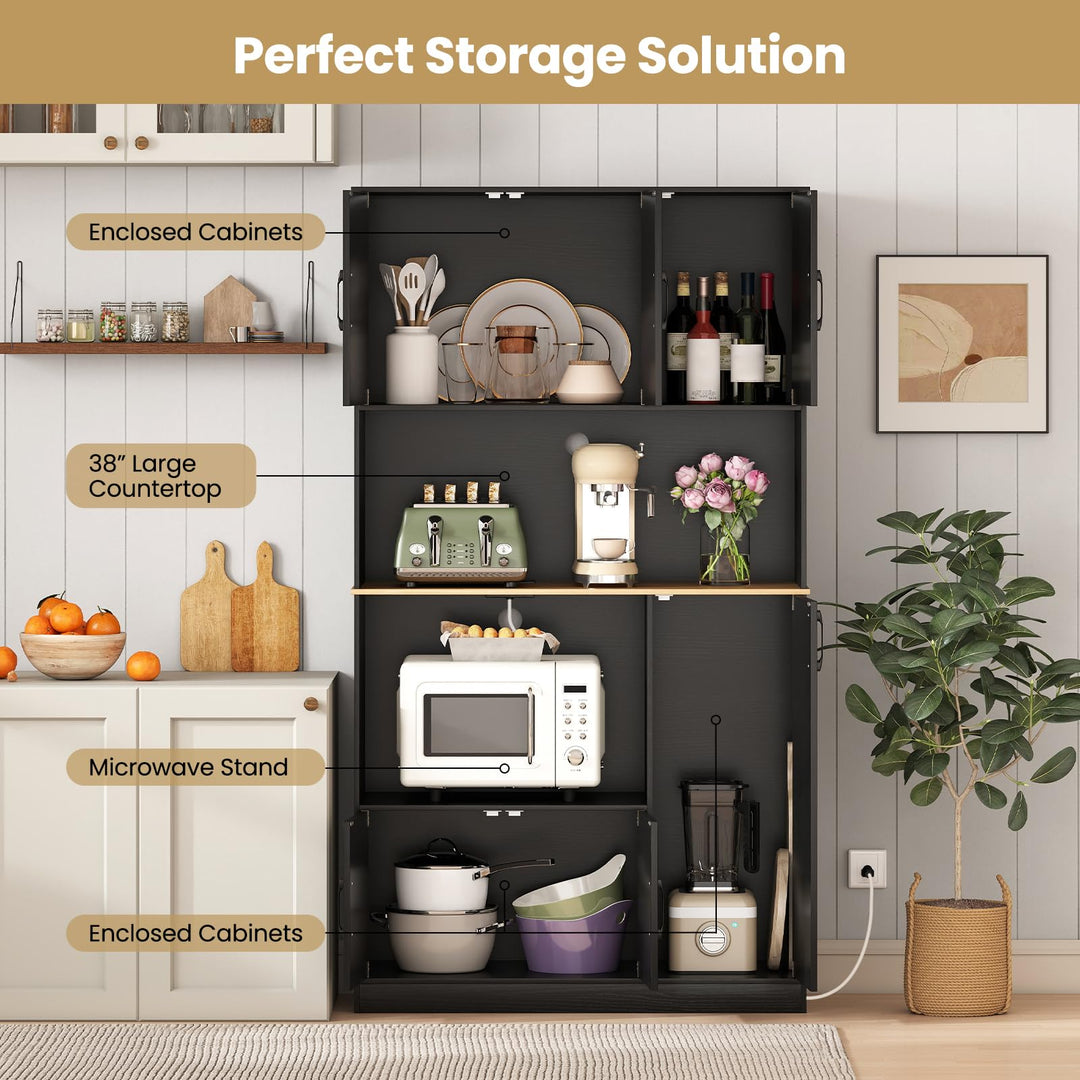 Giantex 71" Kitchen Pantry Cabinet with 4 Storage Cabinet