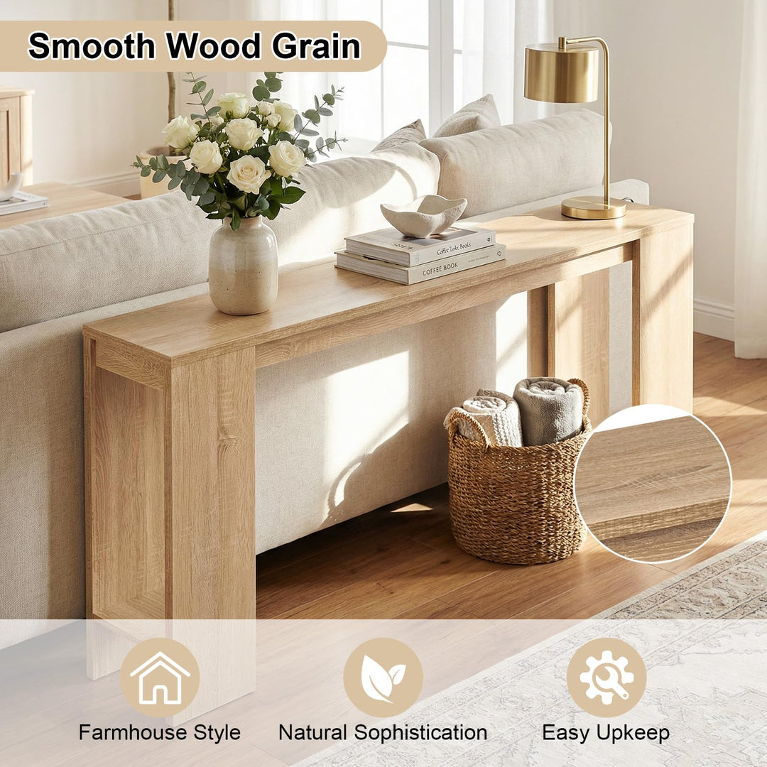 Giantex 71" Farmhouse Console Table | Narrow Long Entryway Table Behind Couch