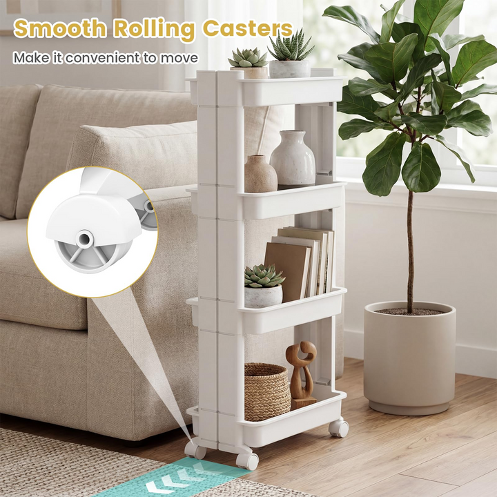Giantex 4 Tier Slim Rolling Storage Cart for Kitchen
