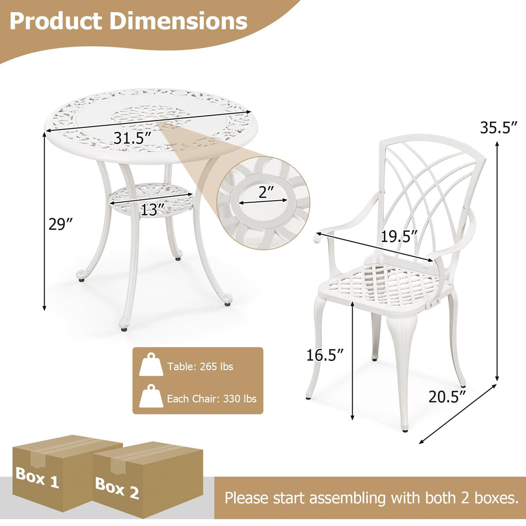 Giantex 5 Piece Patio Dining Set, All Weather Resistant Cast Aluminum Patio Furniture Set for 4