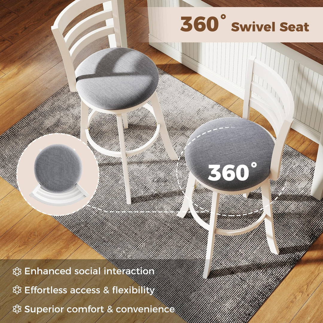 Giantex 30.5" Bar Height Stools Set of 2/4 with Fabric Upholstered Seat