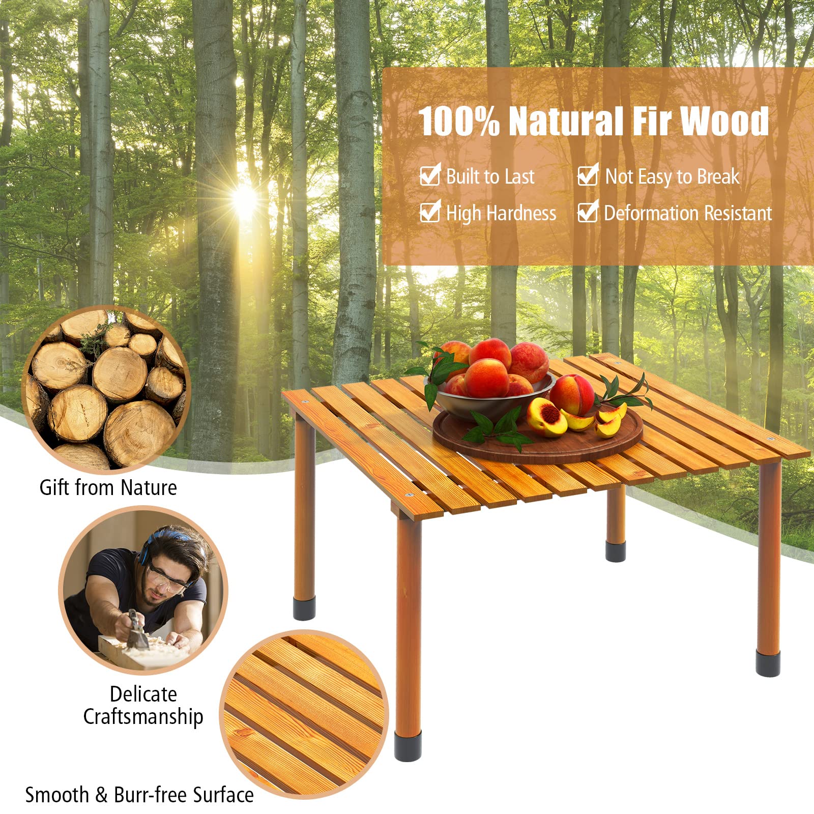 Giantex Portable Camping Table, Folding Picnic Table with Carrying Bag & Roll-up Tabletop
