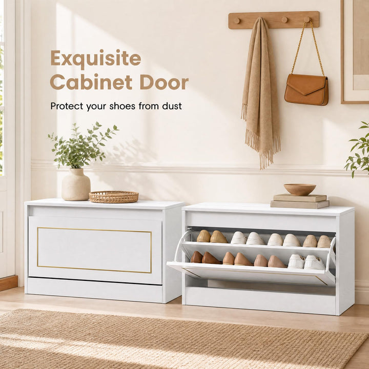 GIANTEX Hidden Shoe Storage Cabinet with Flip Drawer
