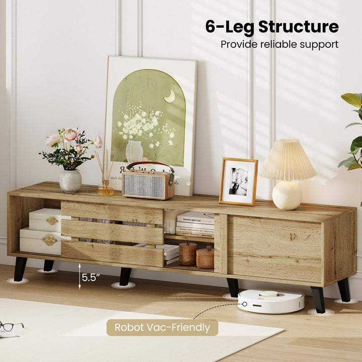 Giantex Mid Century Modern TV Stand for 65-80 Inch TV