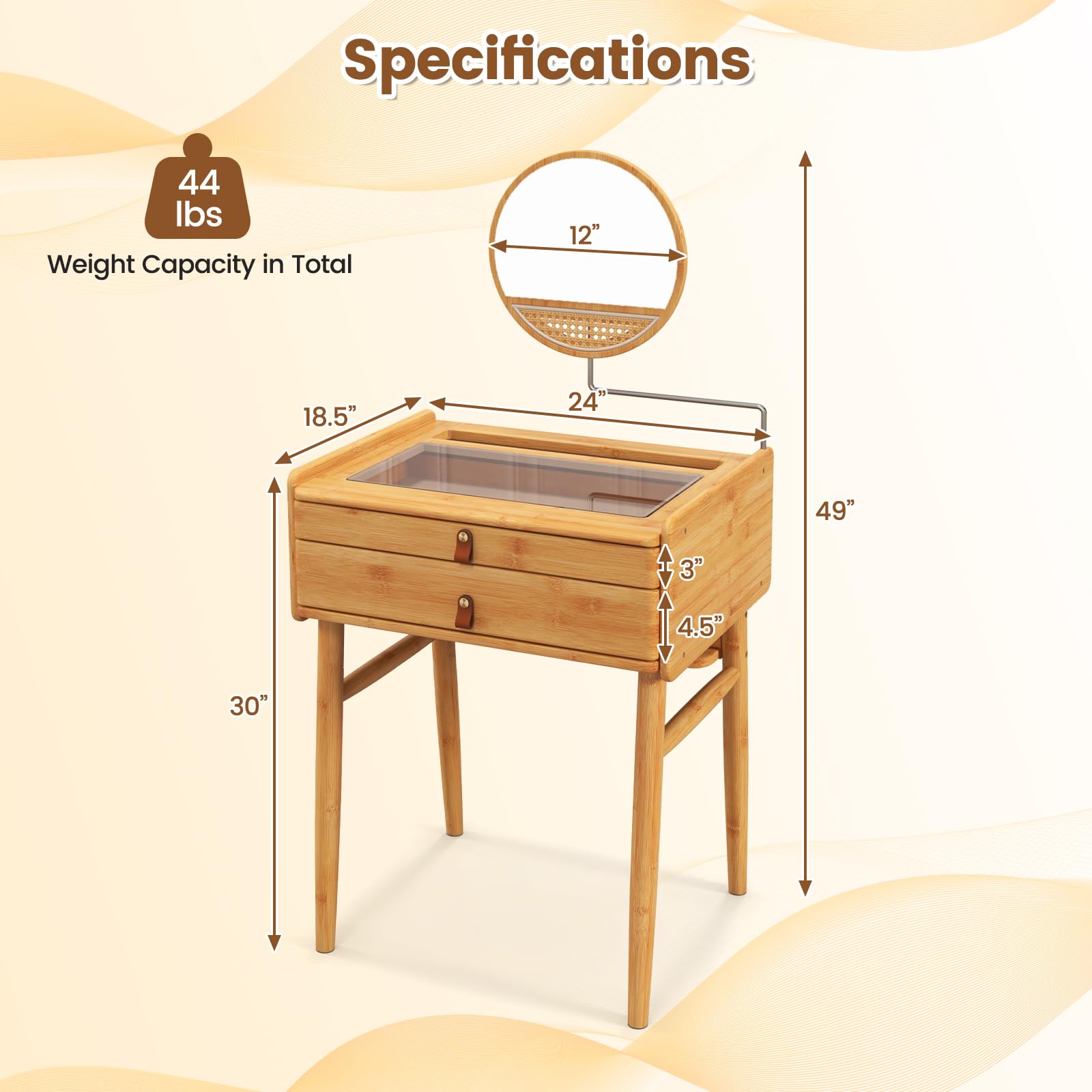 CHARMAID Makeup Vanity Table - Giantex