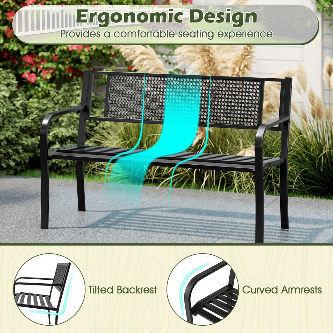 Giantex 660lbs Garden Bench with Backrest for Patio