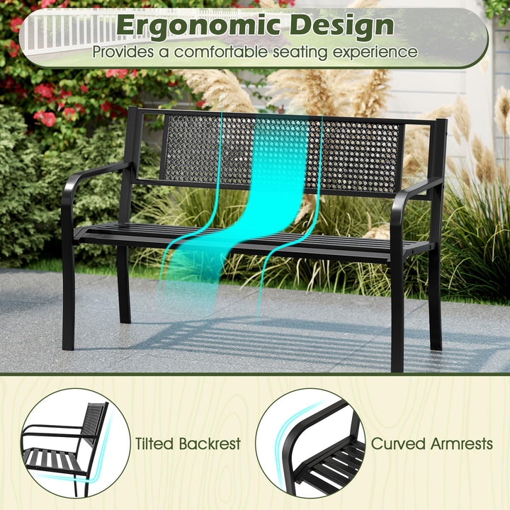 Giantex 660lbs Garden Bench with Backrest for Patio