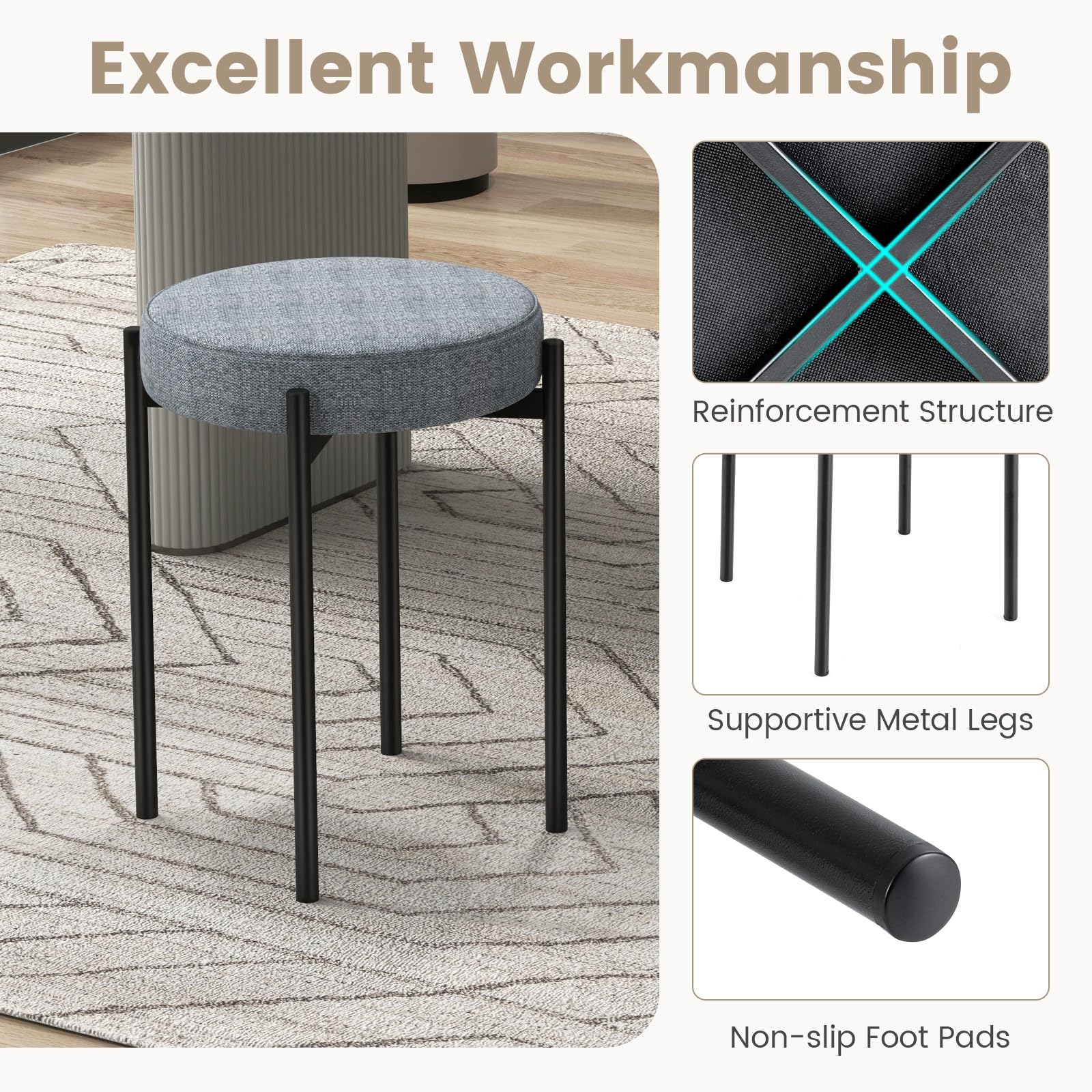 Giantex Stackable Stools Set of 4