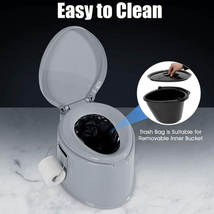 Portable Travel Toilet with Detachable Inner Bucket and Removable Toilet