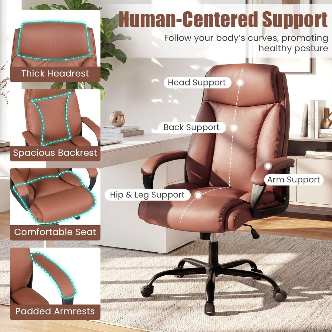 Giantex Executive Office Chair | High Back Ergonomic Home Desk Chair w/Headrest
