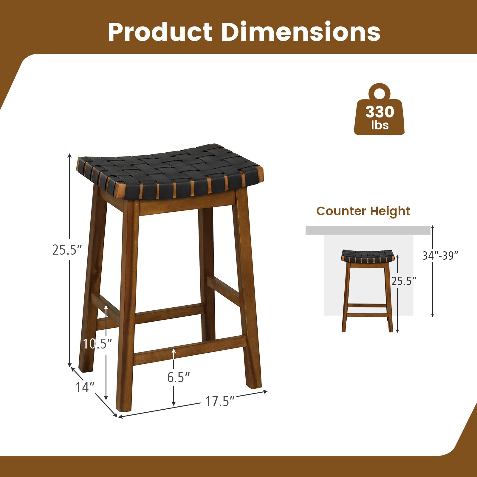Giantex Woven Saddle Stools Set of 2