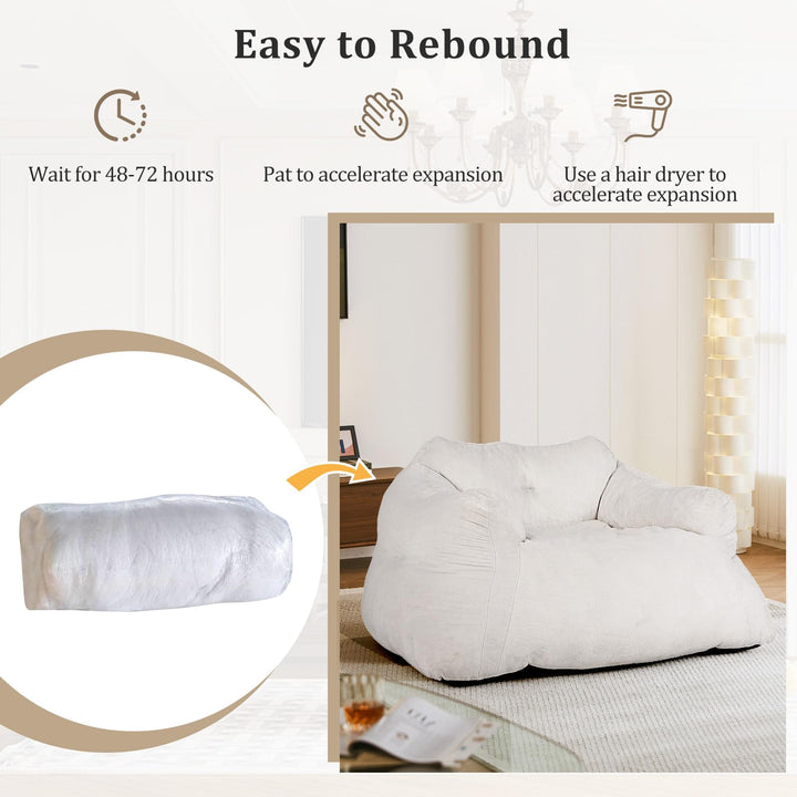Giantex Bean Bag Chair for Adults Teens Plush Lazy Sofa with Ultra-Soft Velvet Cover & Non-Slip Bottom